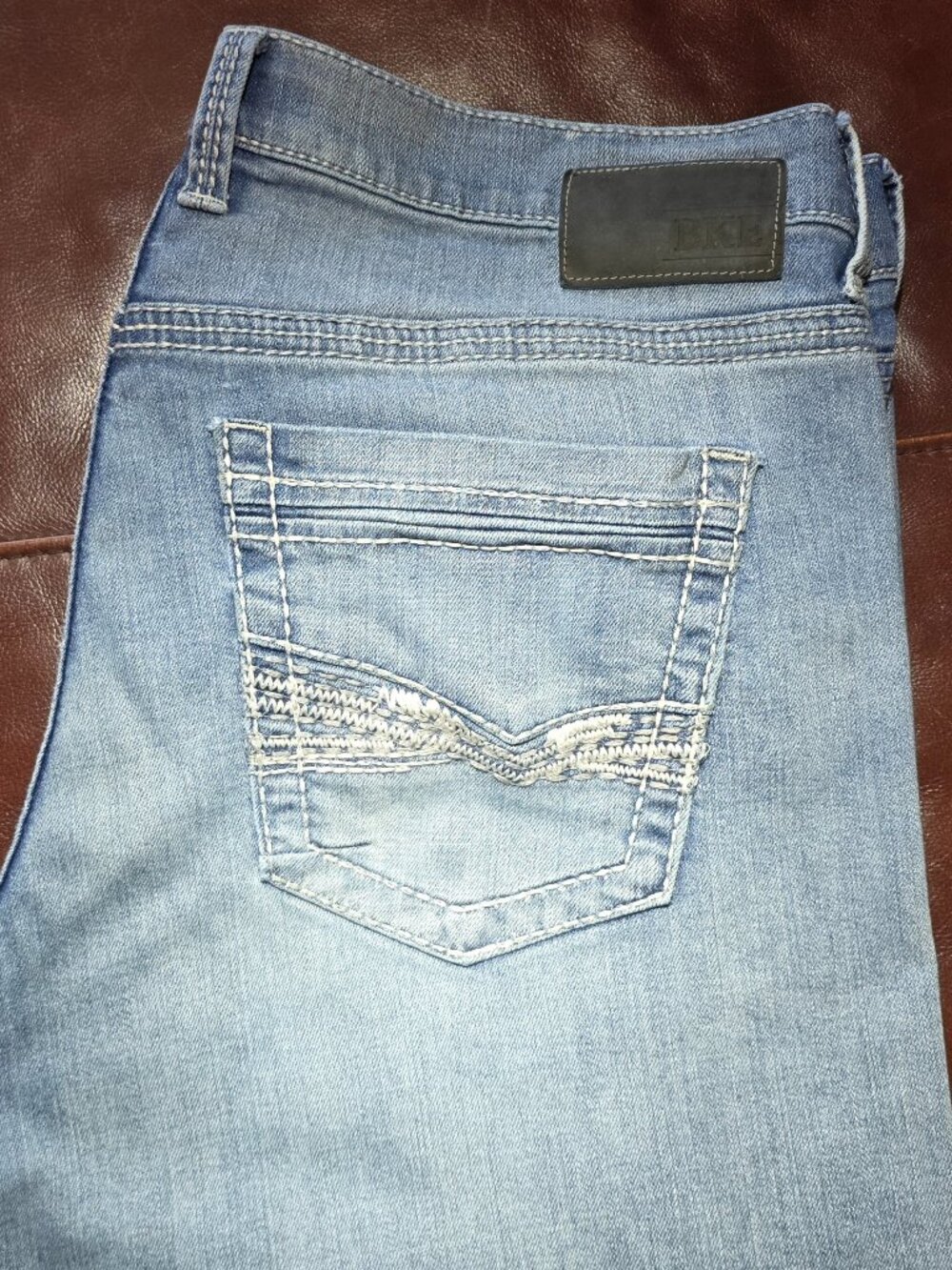 BKE MENS JEANS SETH 38x34 (38L) LIGHT BLUE WASH (#8)